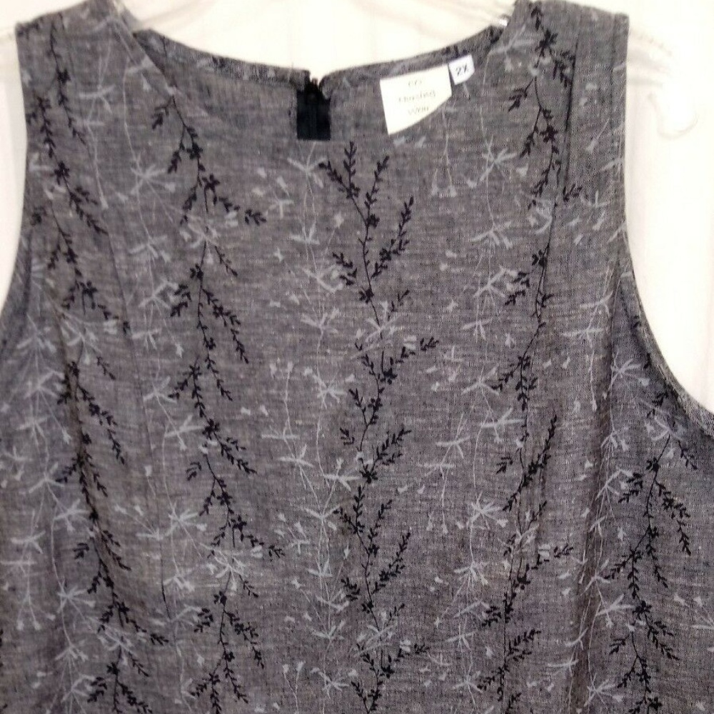 Breastfeeding Nursing Dress Gray Black Vine Size L - Picture 3 of 6